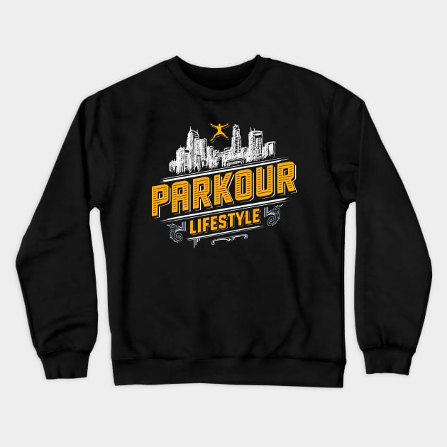 Parkour Freerun Freerunning Rooftop Lifestyle Crewneck Sweatshirt by BigWildKiwi